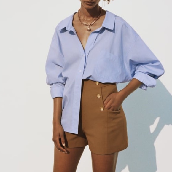 Zara Pants - ZARA BUTTON HIGH WAISTED SHORTS